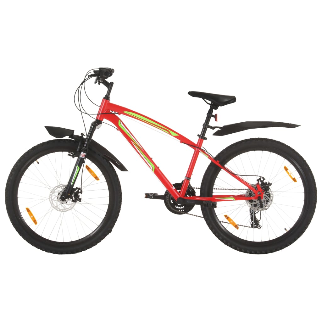 Vidaxl Mountainbike 21 Zahnräder 26 Zoll Räder 42 cm rot
