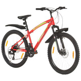 Vidaxl Mountainbike 21 Zahnräder 26 Zoll Räder 42 cm rot