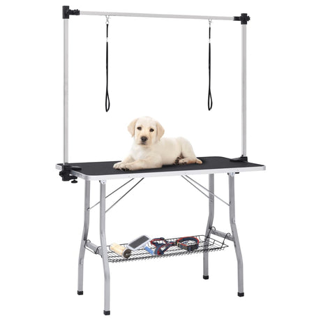 VIDAXL Hundeausstattungstisch mit 2 Schleifen und Speicherwissenschaft einstellbar