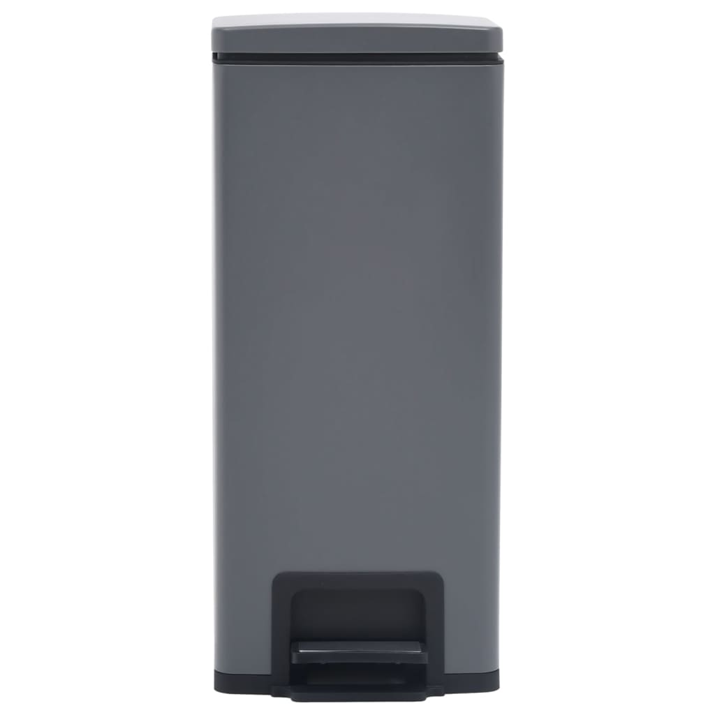 Vidaxl-Pedalbehälter mit Anti-Fingerabdruck 30 l Edelstahl grau