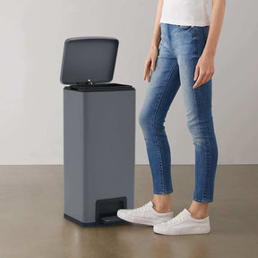 Vidaxl-Pedalbehälter mit Anti-Fingerabdruck 30 l Edelstahl grau