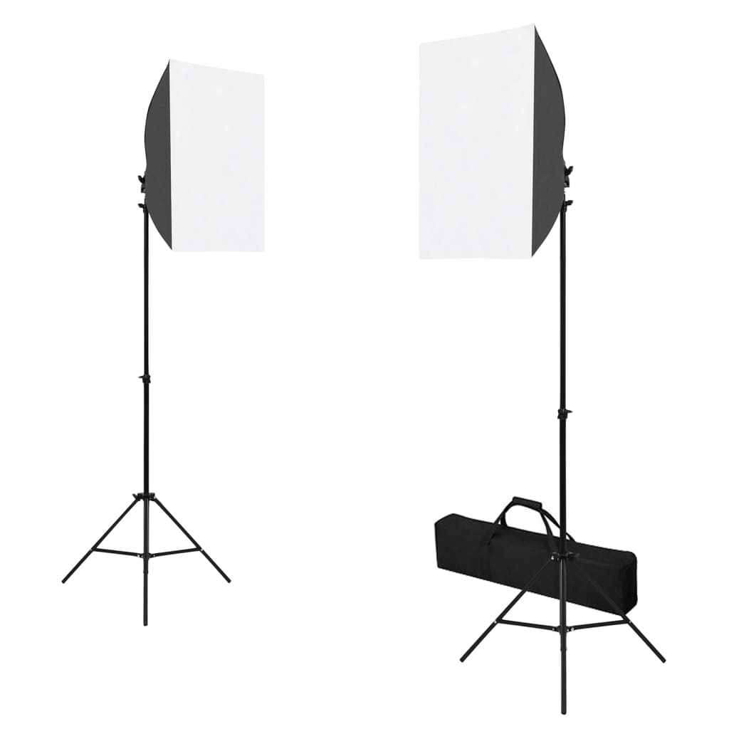 Vidaxxl Fotostudio-Set mit Softbox-Leuchten, Hintergrund und Reflektor