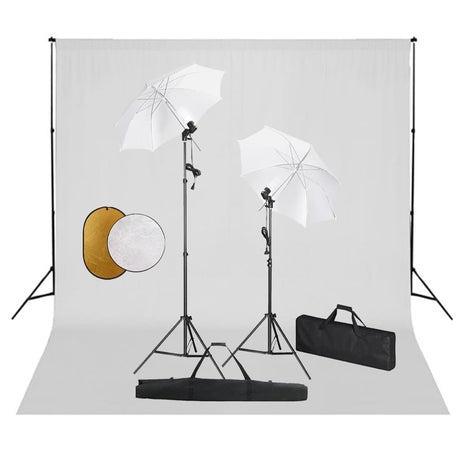 Vidaxl Fotostudio-Set mit Lampen, Schirmen, Hintergrund und Reflektor