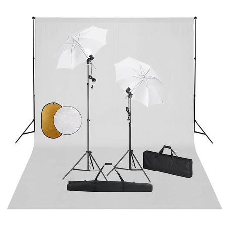 Vidaxl Fotostudio-Set mit Lampen, Schirmen, Hintergrund und Reflektor
