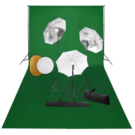 Vidaxl Photo Studio Set mit Lampen, Regenschirmen, Hintergrund und Reflektor