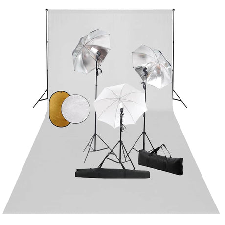 Vidaxl Fotostudio-Set mit Lampen, Schirmen, Hintergrund und Reflektor