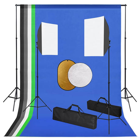 Vidaxxl Fotostudio-Set mit Lampen, Hintergrund und Reflektor