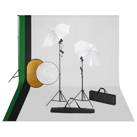 Vidaxxl Fotostudio-Set mit Lampen, Hintergrund und Reflektor
