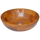 Vidaxx Waschbecken ø40x10 cm massives Teakholz