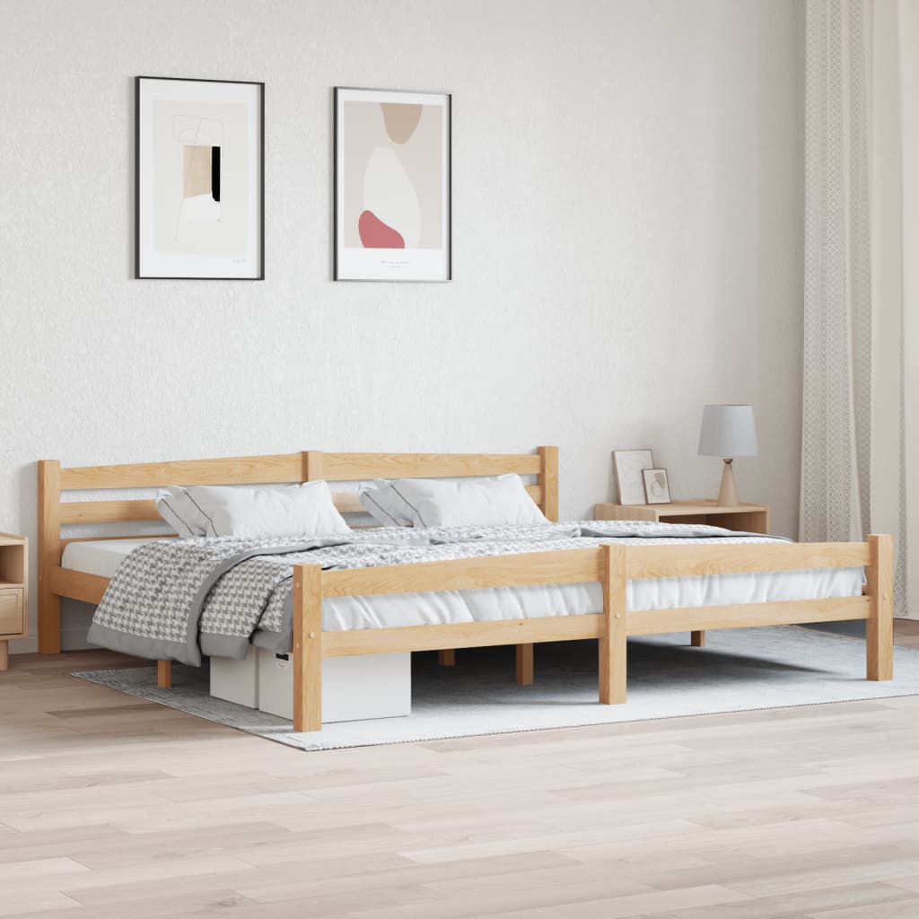 Vidaxl bedframe massief grenenhout 200x200 cm
