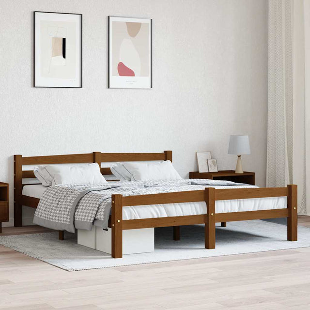 Vidaxl bedframe massief grenenhout honingbruin 160x200 cm