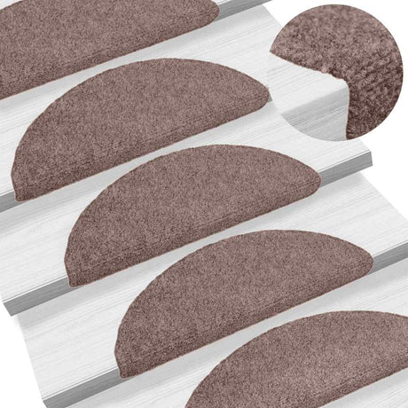 Vidaxl Treppenmatten Selbstadhäsiv 5 Teile 56x17x3 cm hellbraune Hemisphäre