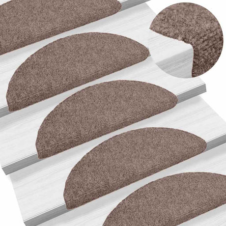 VidaXL Stufenmatten selbstklebend 10 Stück 56x17x3 cm hellbraun halbrund