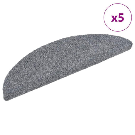 Vidaxl -Treppenmatten Selbstadhäsiv 5 Stücke 56x17x3 cm hellgrauem Halb