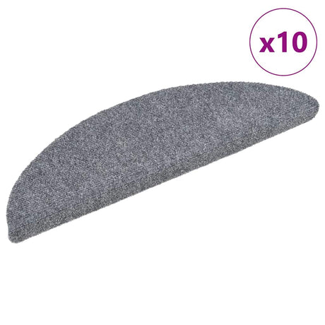 Vidaxl Treppenmatten Selbstadhäsiv 10 ST 56x17x3 cm Nadel hellgrau