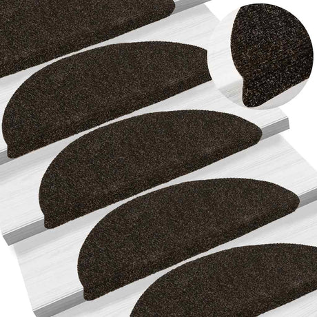 Vidaxl Treppenmatten Selbstadhäsiv 5 Teile 56x17x3 cm dunkelbraune Hemisphäre