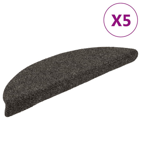 Vidaxl -Treppen selbst -adhäsiv 5 Teile 56x17x3 cm Anthrazithemisphäre halb rund
