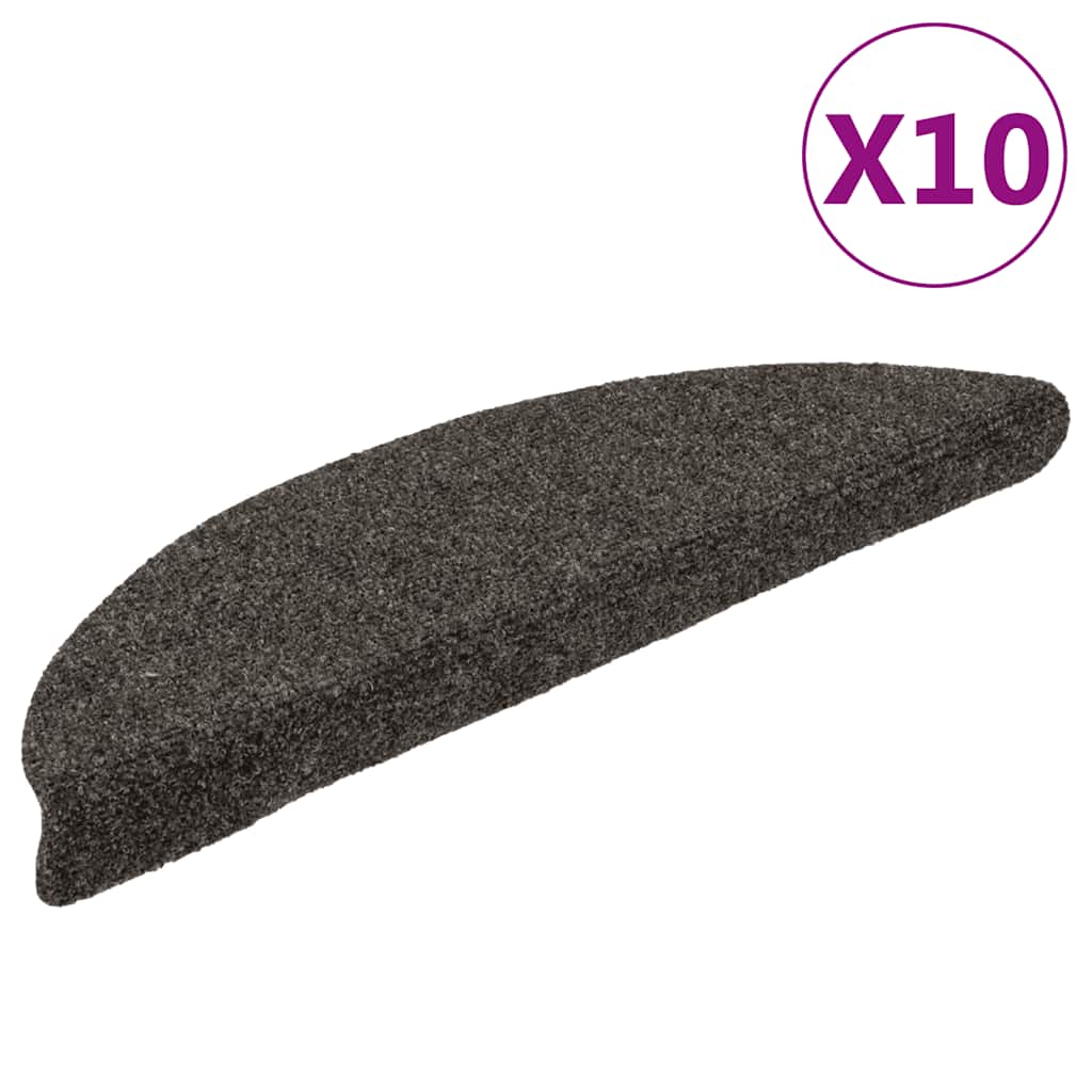 Vidaxl -Treppenmatten Selbstadhäsiv 10 ST 56x17x3 cm Anthrazithemisphäre