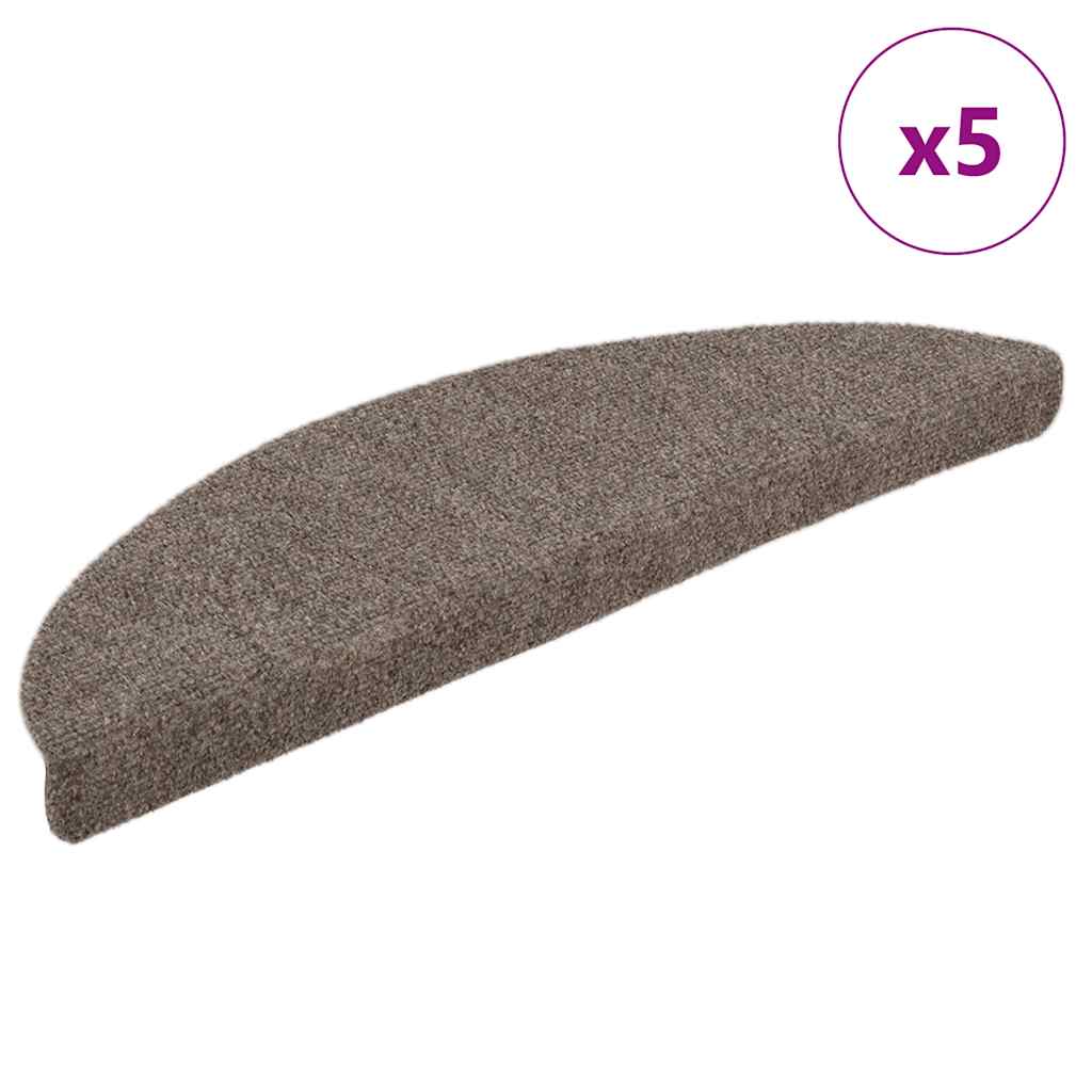 Vidaxl Treppenmatten Selbstadhäsiv 5 Teile 56x17x3 cm beige Hemisphäre