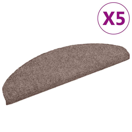 Vidaxx Stufenmatten selbstklebend 5 Stück 65x21x4 cm hellbraun halbrund groß