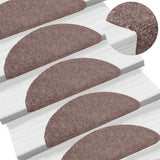 Vidaxl -Treppenmatten selbstadhäsiv 5 Teile 65x21x4 cm Crème halb -groß