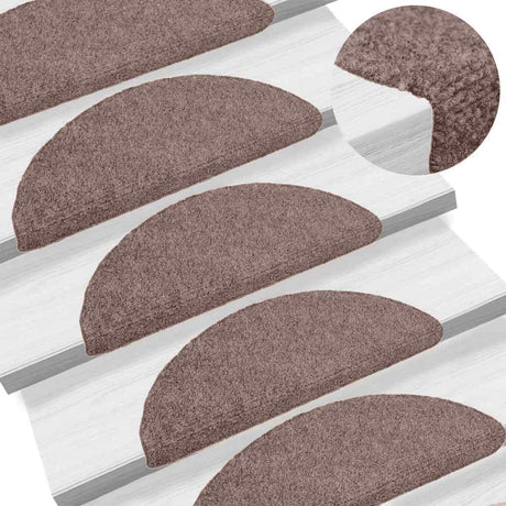 Vidaxl -Treppenmatten selbstadhäsiv 5 Teile 65x21x4 cm Crème halb -groß