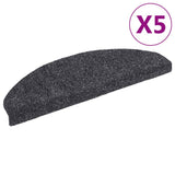 Vidaxl -Treppenmatten Selbstadhäsiv 5 Teile 65x21x4 cm dunkelgraue Hemisphäre groß