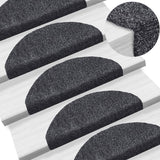 Vidaxl -Treppenmatten Selbstadhäsiv 5 Teile 65x21x4 cm dunkelgraue Hemisphäre groß