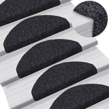 Vidaxl -Treppenmatten selbstadhäsiv 10 Stücke 65x21x4 cm schwarze Halbrunde groß
