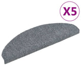 Vidaxl -Treppenmatten Selbstadhäsiv 5 Teile 65x21x4 cm hellgraue Hemisphäre groß