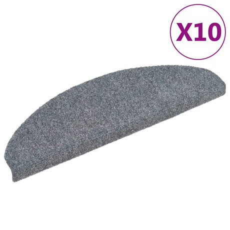 Vidaxl -Treppenmatten Selbstadhäsiv 10 Stcs 65x21x4 cm hellgraue Hemisphäre groß