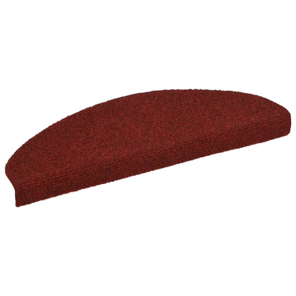 Vidaxl Treppenmatten Selbstadhäsiv 10 PCs 65x21x4 cm Bordeaux Red Semi -Rounds groß