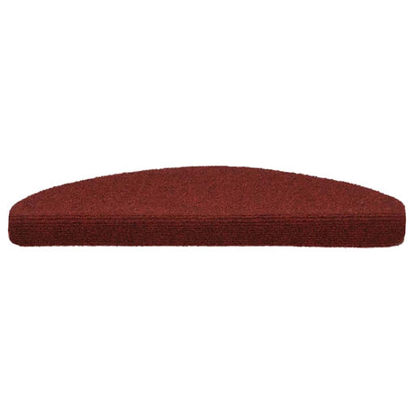 Vidaxl Treppenmatten Selbstadhäsiv 10 PCs 65x21x4 cm Bordeaux Red Semi -Rounds groß