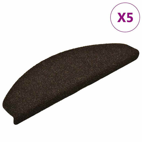 Vidaxx Stufenmatten selbstklebend 5 Stück 65x21x4 cm dunkelbraun halbrund groß