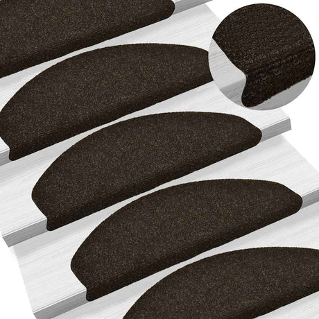 Vidaxx Stufenmatten selbstklebend 5 Stück 65x21x4 cm dunkelbraun halbrund groß