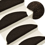 Vidaxx Stufenmatten selbstklebend 5 Stück 65x21x4 cm dunkelbraun halbrund groß