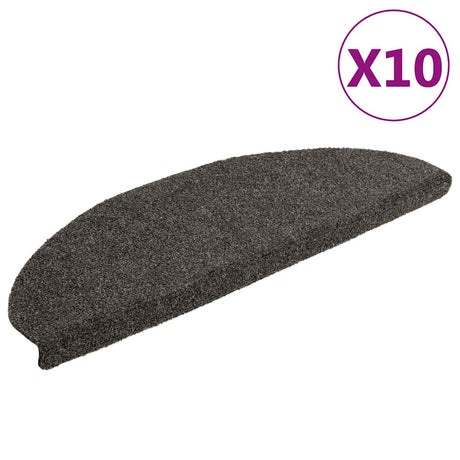 Vidaxl -Treppenmatten Selbstadhäsiv 10 ST 65x21x4 cm Anthrazithemisphäre groß