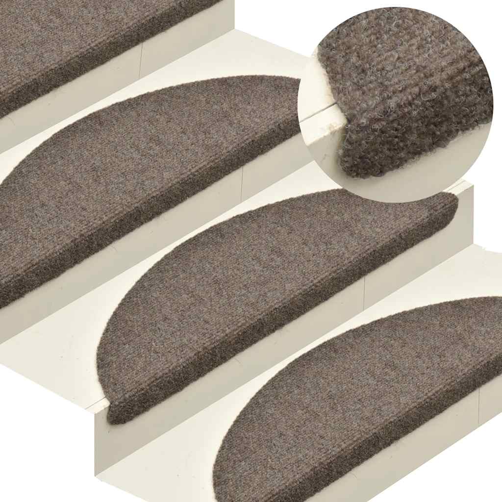Vidaxl -Treppenmatten Selbstadhäsiv 10 ST 65x21x4 cm beige Hemisphäre groß