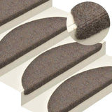 Vidaxl -Treppenmatten Selbstadhäsiv 10 ST 65x21x4 cm beige Hemisphäre groß
