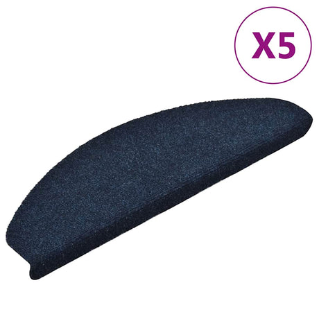 VidaXL Stufenmatten selbstklebend 5 Stück 65x21x4 cm marineblau halbrund groß