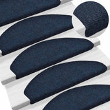 VidaXL Stufenmatten selbstklebend 5 Stück 65x21x4 cm marineblau halbrund groß
