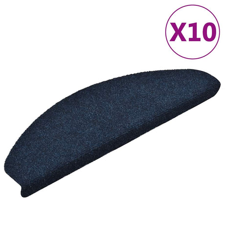 Vidaxx selbstklebende Stufenmatten 10 Stück 65x21x4 cm marineblau halbrund groß