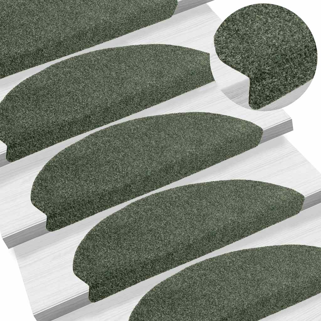 VidaXL Stufenmatten selbstklebend 5 Stück 65x21x4 cm grün halbrund groß