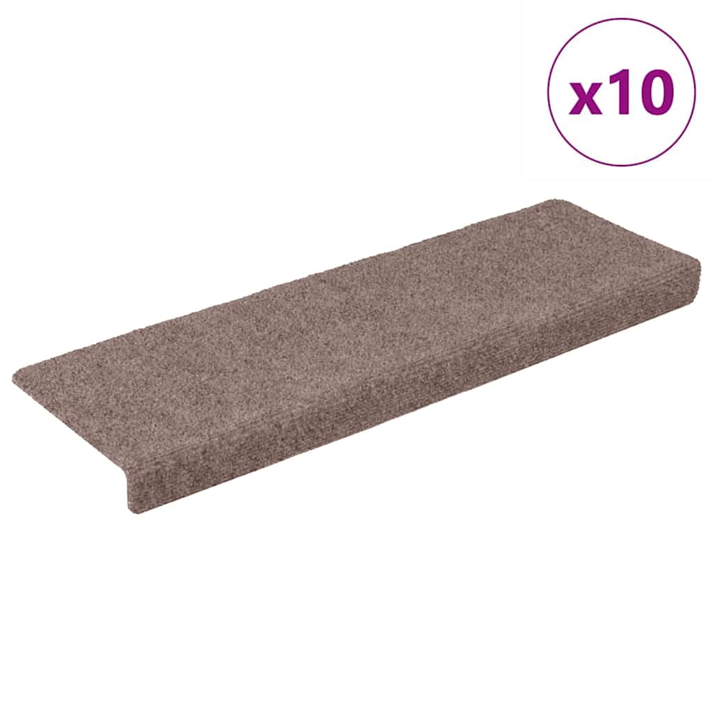 Vidaxl Treppenmatten Selbstadhäsiv 10 Stücke 65x21x4 cm Creme mit rechteckiger Kante