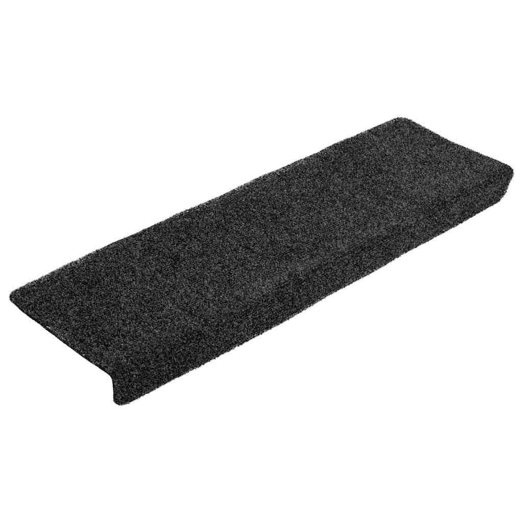 Vidaxl Treppenmatten Selbstadhäsiv 10 Teile 65x21x4 cm graue rechteckige Kante