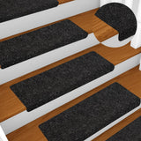 Vidaxl Treppenmatten Selbstadhäsiv 5 Teile 65x21x4 cm Schwarze rechteckige Kante