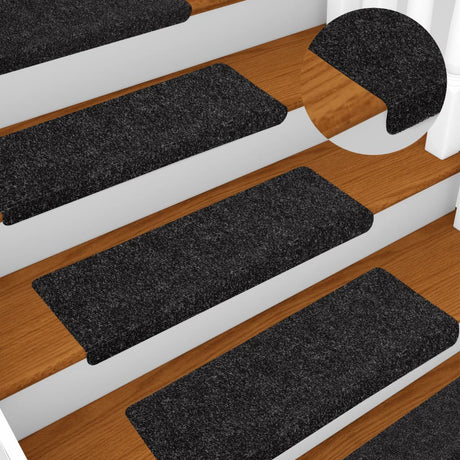 Vidaxl Treppenmatten Selbstadhäsiv 10 Teile 65x21x4 cm Schwarze rechteckige Kante