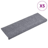 Vidaxl Treppenmatten Selbstadhäsiv 5 Teile 65x21x4 cm hellgraue rechteckige Kante