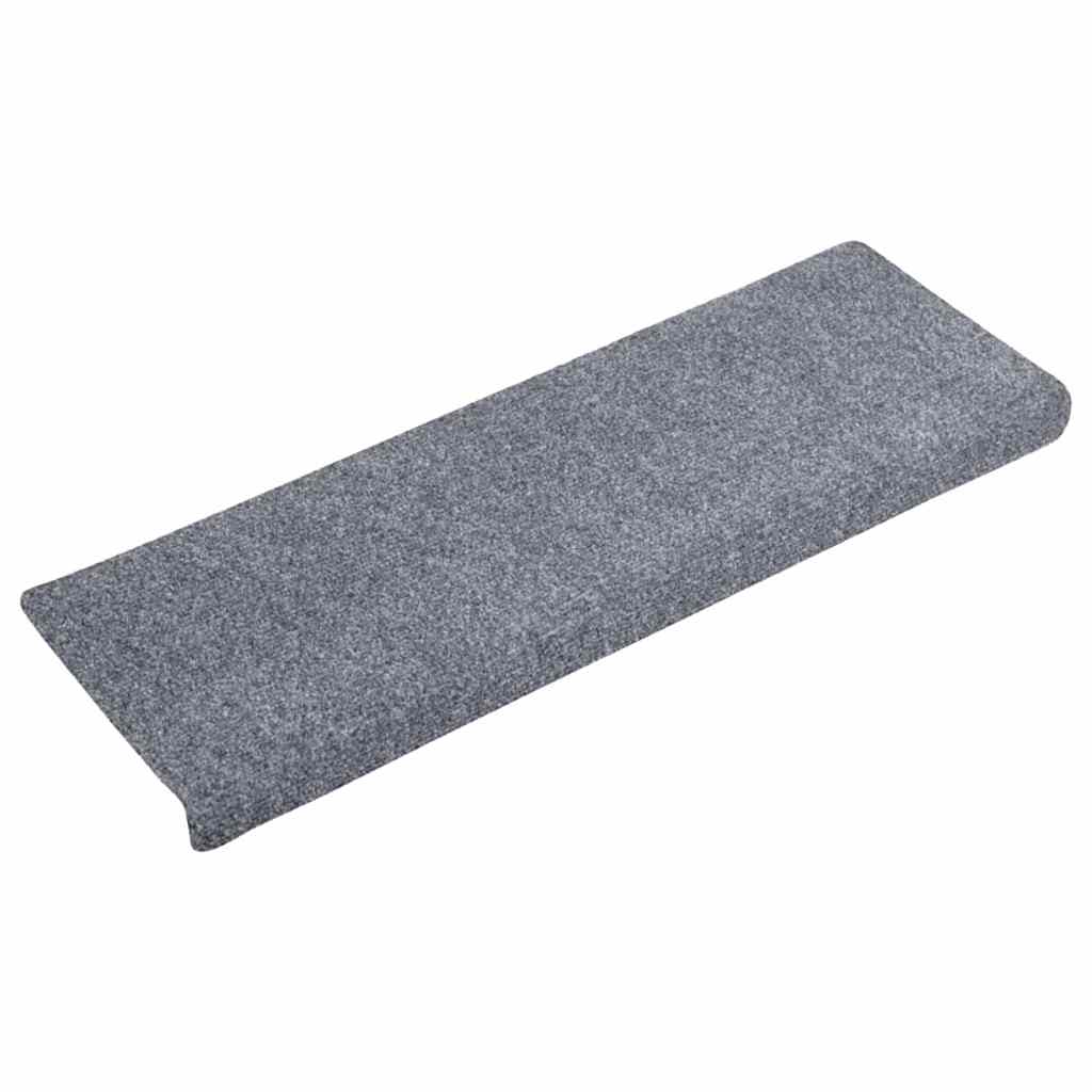 Vidaxl -Treppenmatten Selbstadhäsiv 10 Stücke 65x21x4 cm hellgrau mit rechteckiger Rand