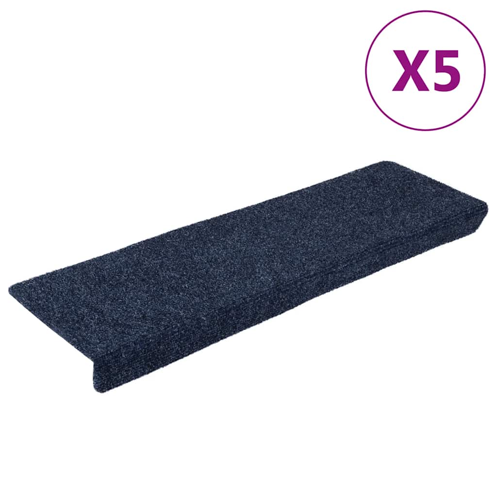Vidaxl -Treppenmatten Selbstadhäsiv 5 Teile 65x21x4 cm Anthrazit rechteckige Kante